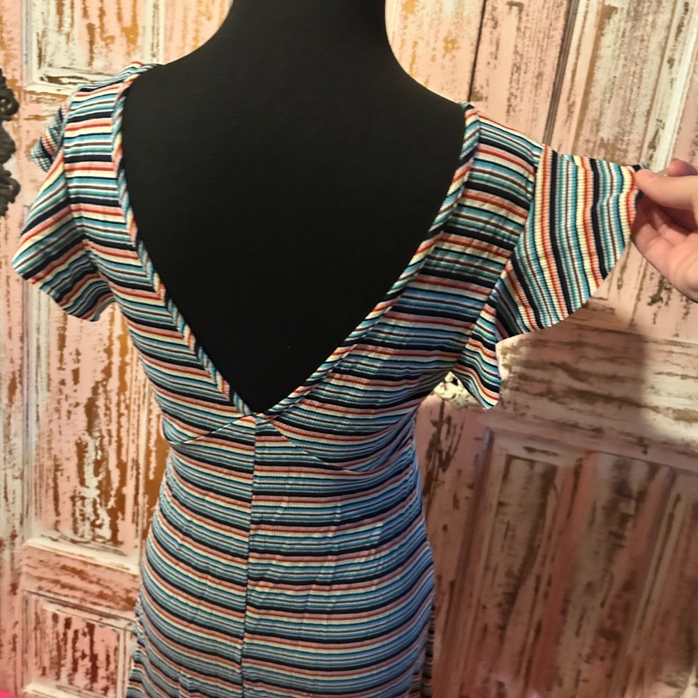 Wild Fable Striped V-Neck Mini Dress - Picture 7 of 9